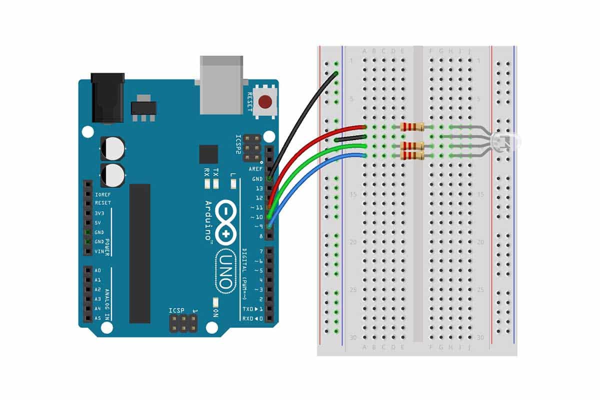 RGB LED Arduino Tutorial Makerguides.com
